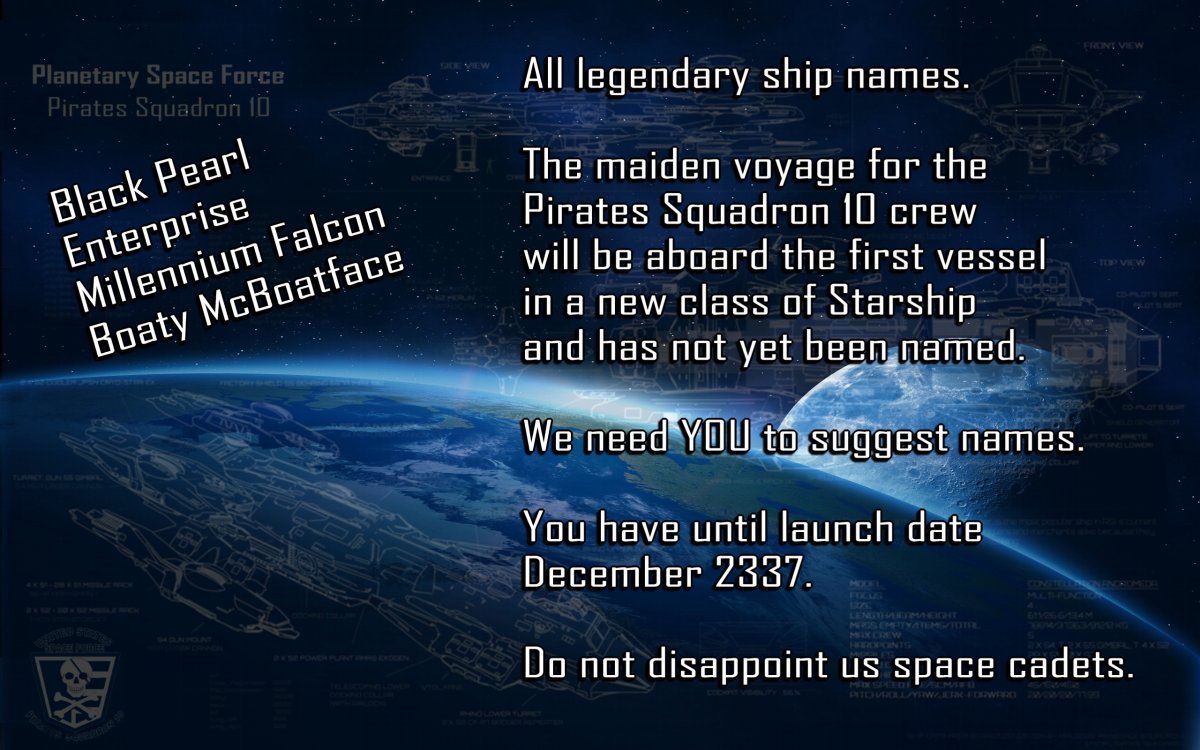 We need YOU to name our starship